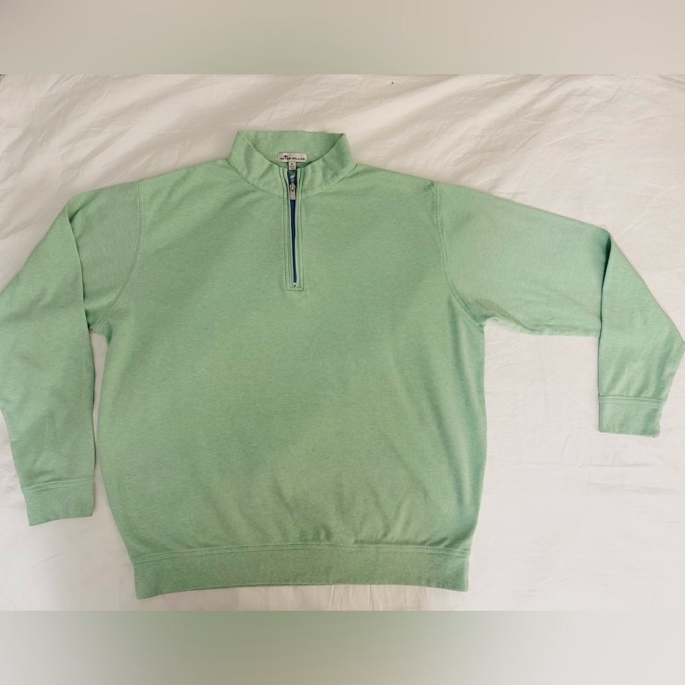 Peter Millar Light Green Zip-Up Sweater